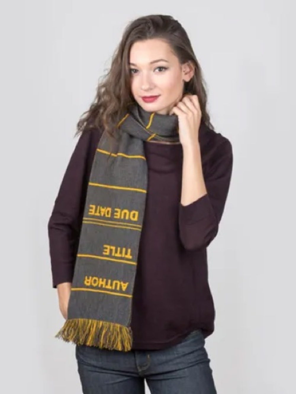 Gray and Yellow Library Scarf
